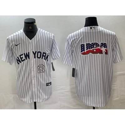 Men NeW York Yankees White Team Big Logo Cool Base Stitched Baseball Jersey 51