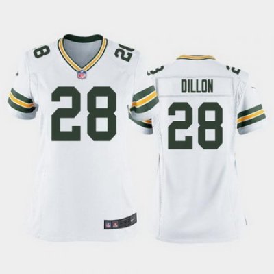 women a.j. dillon green bay packers white game jersey