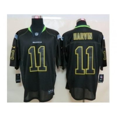 Nike Seattle Seahawks 11 Percy Harvin Black Elite Lights Out NFL Jersey