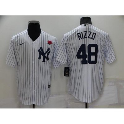 Men NeW York Yankees 48 Anthony Rizzo White Cool Base Stitched Baseball Jersey