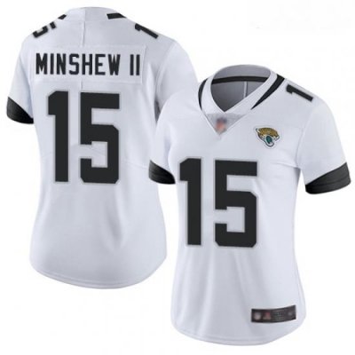 Jaguars #15 Gardner Minshew II White Women Stitched Football Vapor Untouchable Limited Jersey