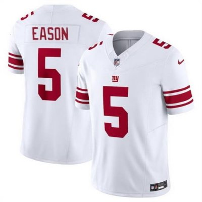 Men New York Giants 5 Jacob Eason White 2023 F U S E  Vapor Untouchable Limited Stitched Jersey