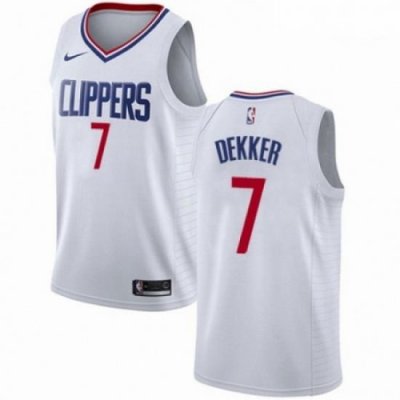 Mens Nike Los Angeles Clippers 7 Sam Dekker Authentic White NBA Jersey Association Edition