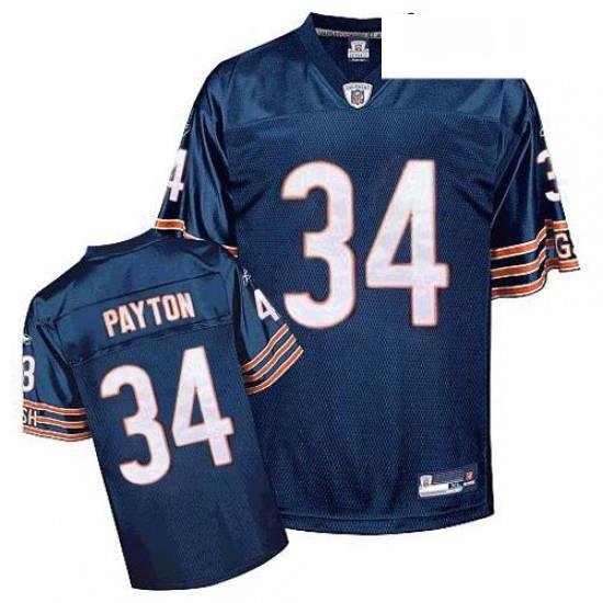 Reebok Chicago Bears 34 Walter Payton Blue Team Color Replica Throwback NFL Jersey