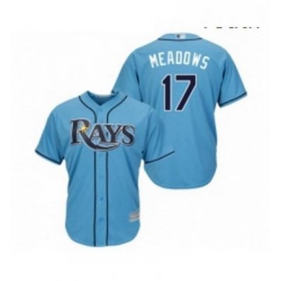 Youth Tampa Bay Rays 17 Austin Meadows Replica Light Blue Alternate 2 Cool Base Baseball Jersey