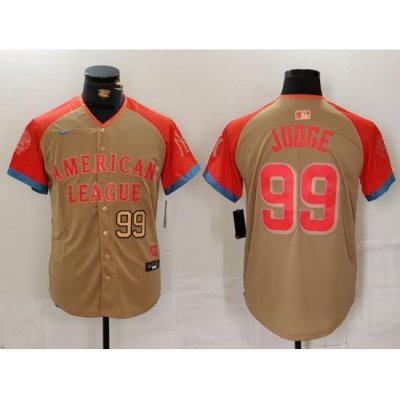 Men American League 99 Aaron Judge Cream 2024 All Star Elite Stitched Baseball Jersey 3