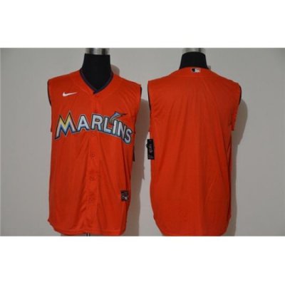 Marlins Blank Orange Nike Cool Base Sleeveless Jersey