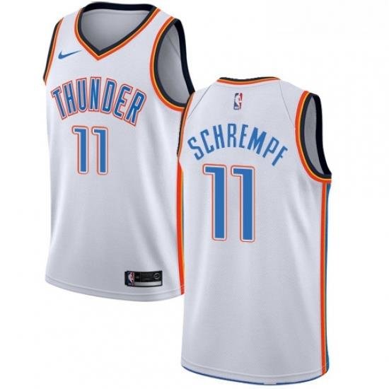 Womens Nike Oklahoma City Thunder 11 Detlef Schrempf Swingman White Home NBA Jersey Association Edition