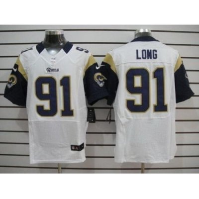 Nike St. Louis Rams 91 Chris Long White Elite NFL Jersey