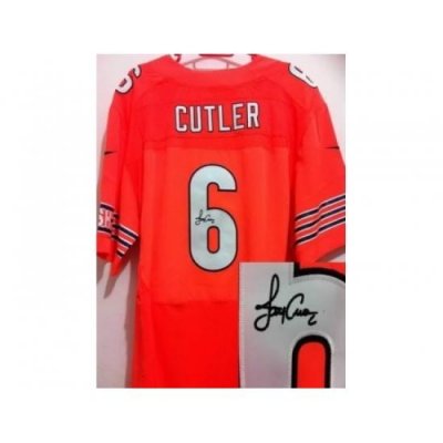 Nike Chicago Bears 6 Jay Cutler Orange Elite Signed NFL Jersey