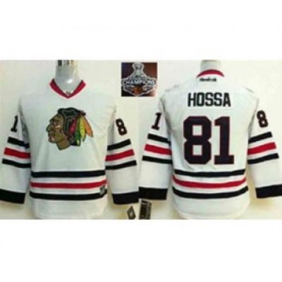 youth nhl jerseys chicago blackhawks #81 hossa white[2015 Stanley cup champions]