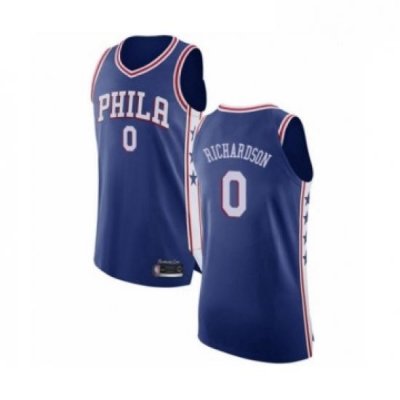 Mens Philadelphia 76ers 0 Josh Richardson Authentic Blue Basketball Jersey Icon Edition