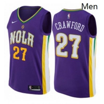 Mens Nike New Orleans Pelicans 27 Jordan Crawford Swingman Purple NBA Jersey City Edition