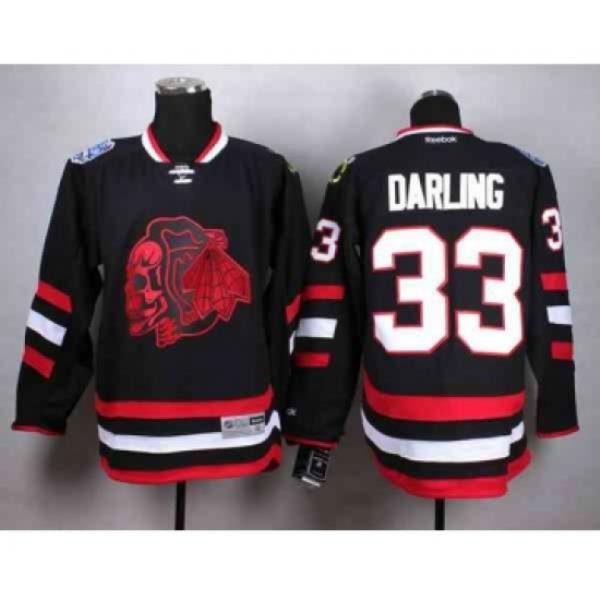 nhl jerseys chicago blackhawks #33 darling black[2014 Stadium Series][the skeleton head][darling]