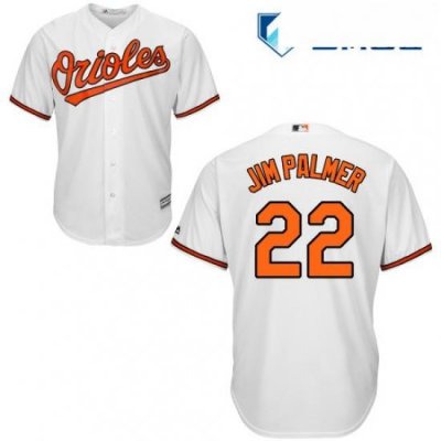 Mens Majestic Baltimore Orioles 22 Jim Palmer Replica White Home Cool Base MLB Jersey