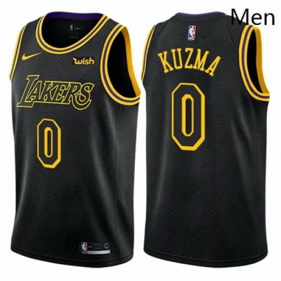 Mens Nike Los Angeles Lakers 0 Kyle Kuzma Authentic Black City Edition NBA Jersey