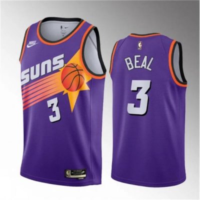 Men Phoenix Suns 3 Bradley Beal Purple Classic Edition Stitched Basketball Jersey