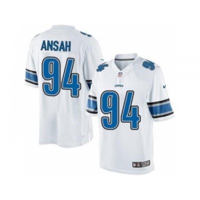 Nike Detroit Lions 94 Ziggy Ansah White Limited NFL Jersey