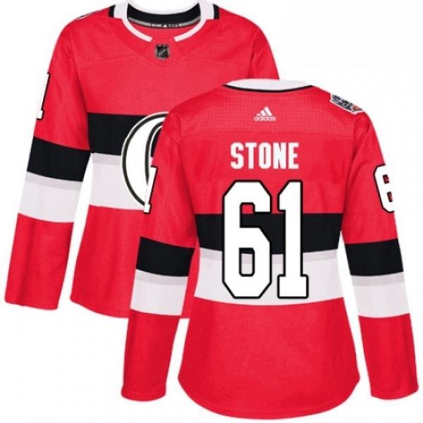 Womens Adidas Ottawa Senators 61 Mark Stone Authentic Red 2017 100 Classic NHL Jersey