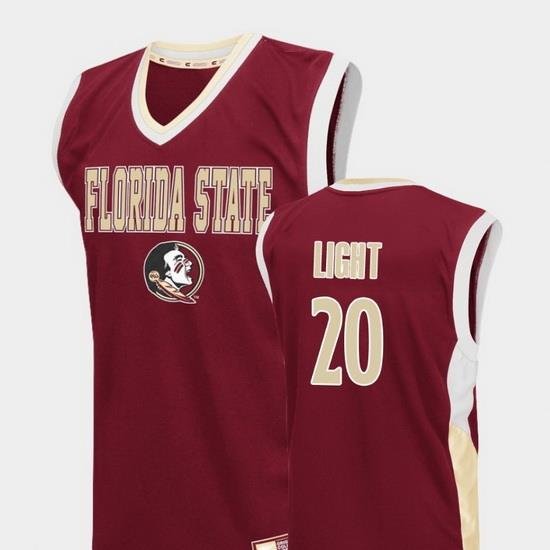 Men Florida State Seminoles Travis Light Red Fadeaway College Basketball Jersey