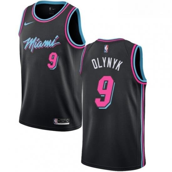 Youth Nike Miami Heat 9 Kelly Olynyk Swingman Black NBA Jersey City Edition