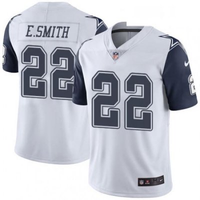 Mens Nike Dallas CoWboys 22 Emmitt Smith Limited White Rush Vapor Untouchable NFL Jersey