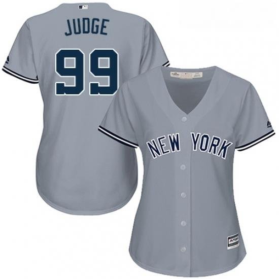 Womens Majestic New York Yankees 99 Aaron Judge Replica Grey Road MLB Jersey