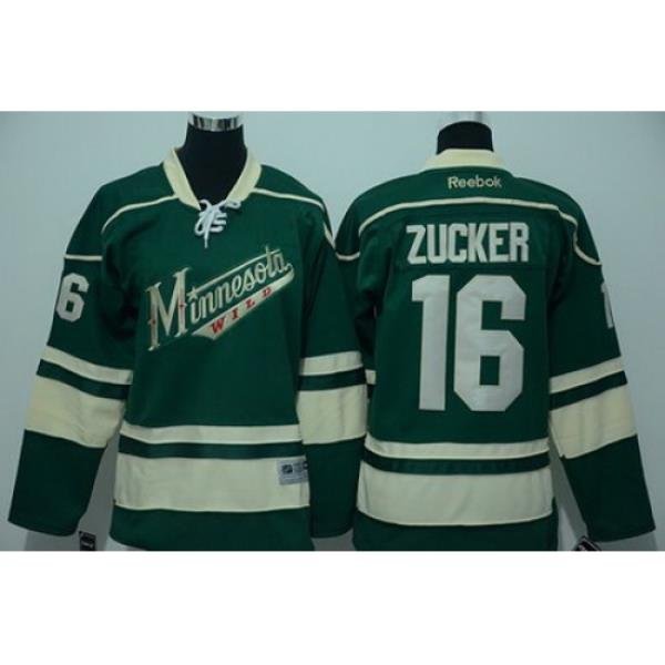 Youth Minnesota Wild #16 Jason Zucker Green Stitched NHL Jersey