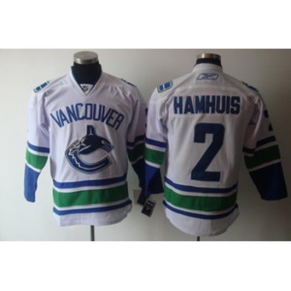 Vancouver Canucks 2 Dan Hamhuis White Jerseys