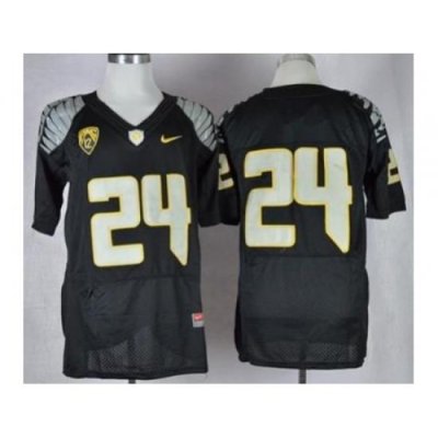 Oregon Ducks #24 Thomas Tyner Black Elite PAC-12 Patch Stitched NCAA Jersey