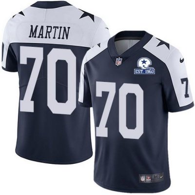 Nike Cowboys 70 Zack Martin Navy Blue Thanksgiving Men Stitched With Established In 1960 Patch NFL Vapor Untouchable Limited Throwback Jersey