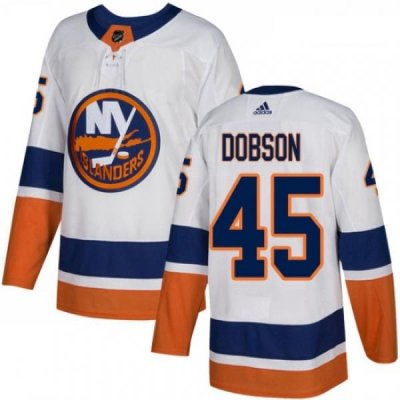 Youth Adidas New York Islanders 45 Noah Dobson Authentic White Away NHL Jersey