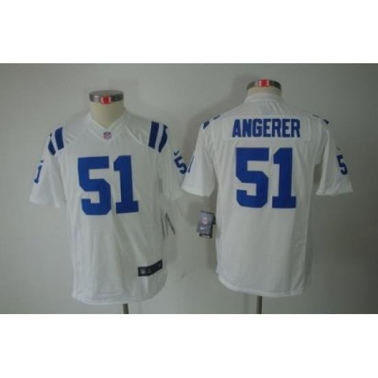 Youth Nike NFL Indianapolis Colts #51 Pat Angerer White Limited Jerseys