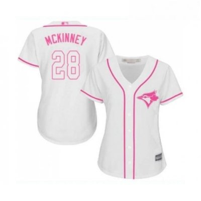 Womens Toronto Blue Jays 28 Billy McKinney Replica White Fashion Cool Base Baseball Jersey