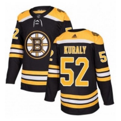 Youth Adidas Boston Bruins 52 Sean Kuraly Premier Black Home NHL Jersey