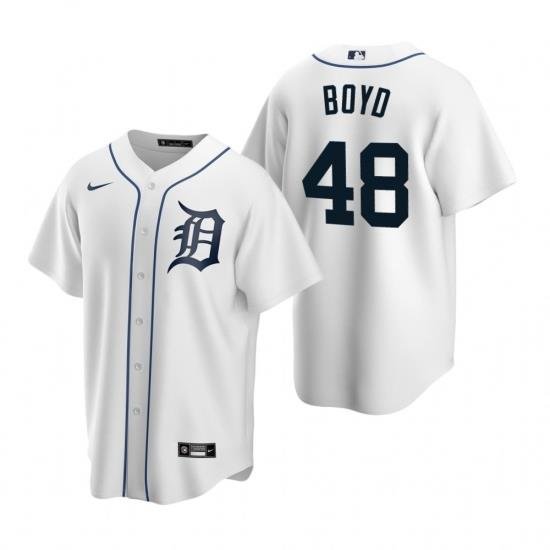 Mens Nike Detroit Tigers 48 MattheW Boyd White Home Stitched Baseball Jersey