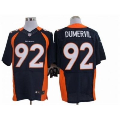 Nike Denver Broncos 92 Elvis Dumervil Blue Elite NFL Jersey