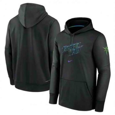 Men Tampa Bay Rays Black 2024 City Connect Collection Practice Performance Pullover Hoodie