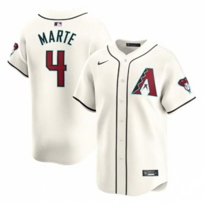 Men Arizona Diamondbacks 4 Ketel Marte 2023 24 Cream Cool Base Stitched Baseball Jersey