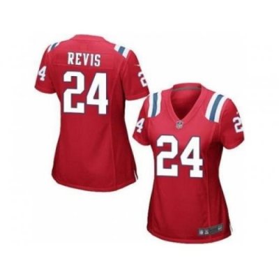 Women's Nike New England Patriots #24 Darrelle Revis Red Alternate Stitched NFL Jersey