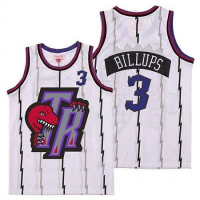 Raptors 3 Chauncey Billups White Big Gray TR Logo Retro Jersey 8