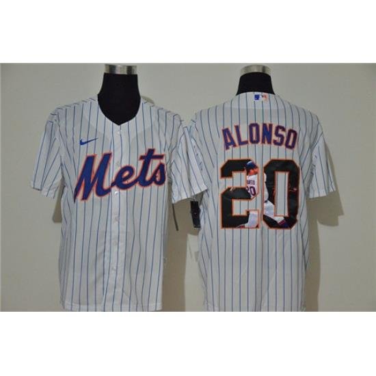 Mets 20 Pete Alonso White Nike Cool Base Player Jersey