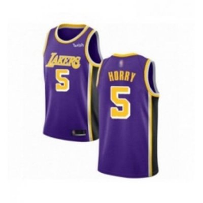 Womens Los Angeles Lakers 5 Robert Horry Authentic Purple Basketball Jerseys Icon Edition