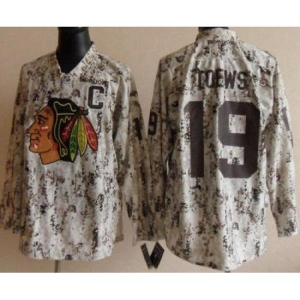 Chicago Blackhawks 19 Jonathan Toews White Camo NHL Jerseys