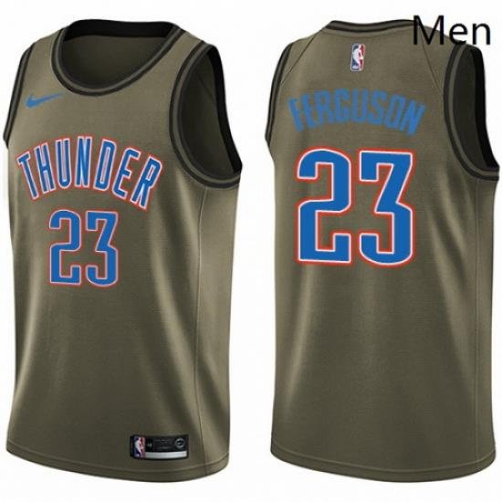 Mens Nike Oklahoma City Thunder 23 Terrance Ferguson Swingman Green Salute to Service NBA Jersey