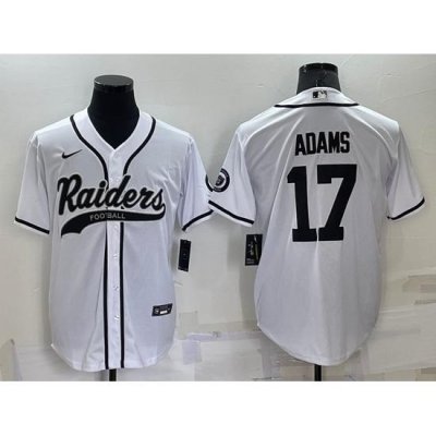 Men Las Vegas Raiders 17 Davante Adams White Cool Base Stitched Baseball Jersey