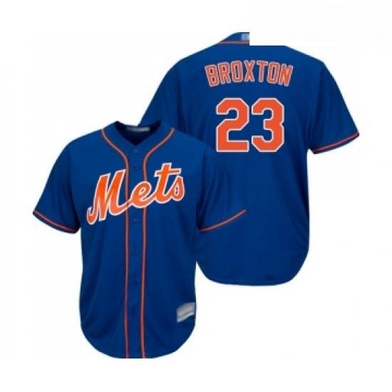 Mens New York Mets 23 Keon Broxton Replica Royal Blue Alternate Home Cool Base Baseball Jersey