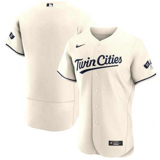 Men Minnesota TWins Blank Cream 2023 Home Alternate Flex Base Stitched Jersey