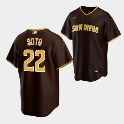 Men San Diego Padres 22 Juan Soto BroWn Cool Base Stitched Baseball Jersey