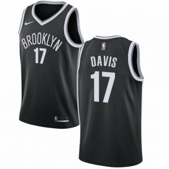 Mens Nike Brooklyn Nets 17 Ed Davis Swingman Black NBA Jersey Icon Edition